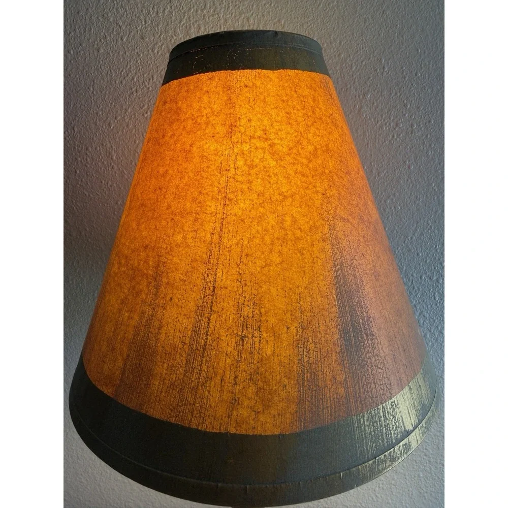 Vintage Brass‎ Leviton Candlestick Lamp With Amber Shade